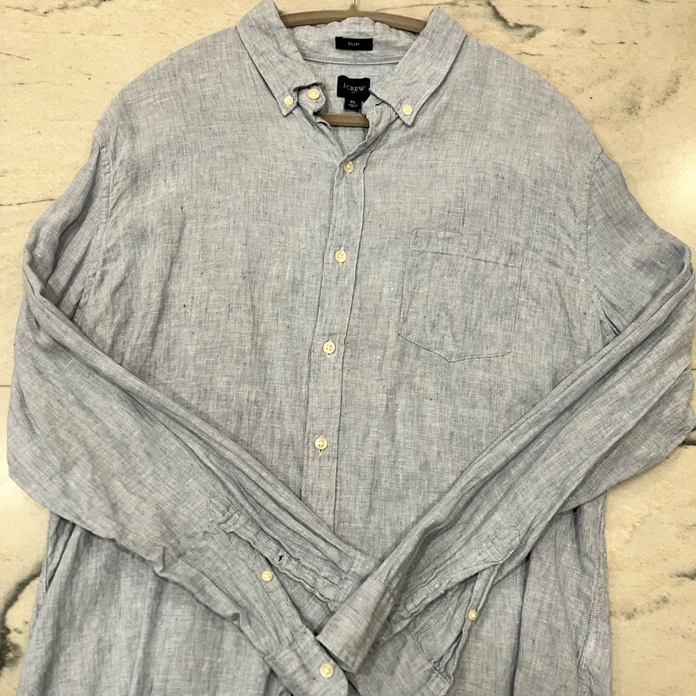 J.Crew Men’s Linen Oxford Slim XL